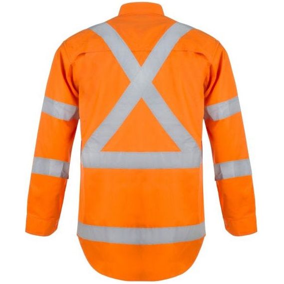 WS3222 Workcraft Hi Vis Shirt with X Pattern and Tape