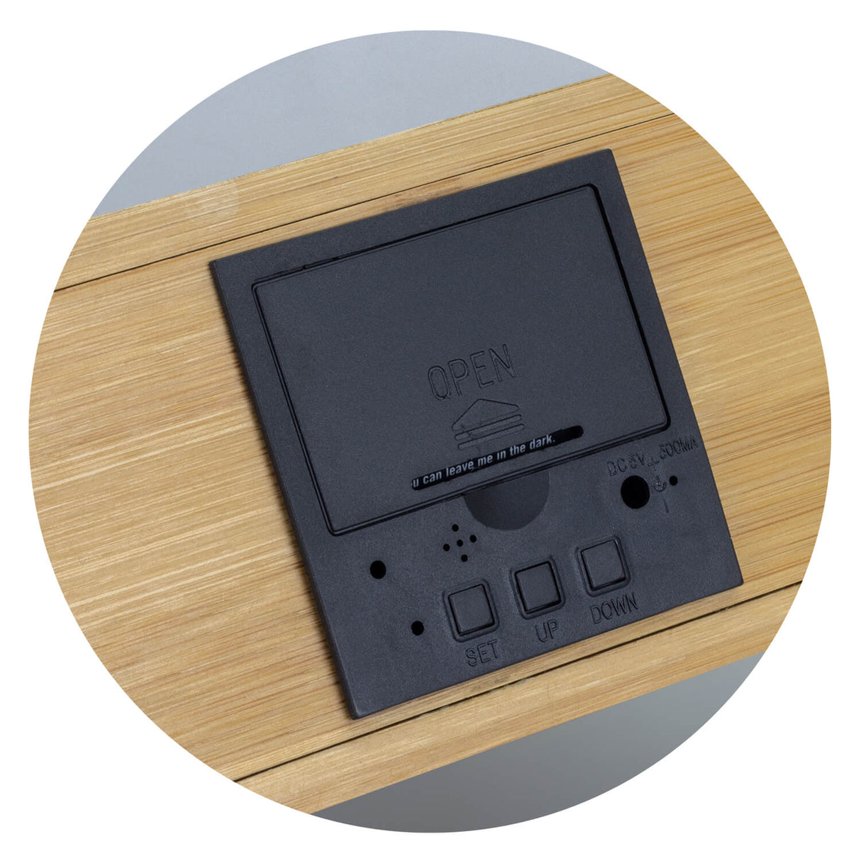 Bamboo Wireless Charging Clock - Printed