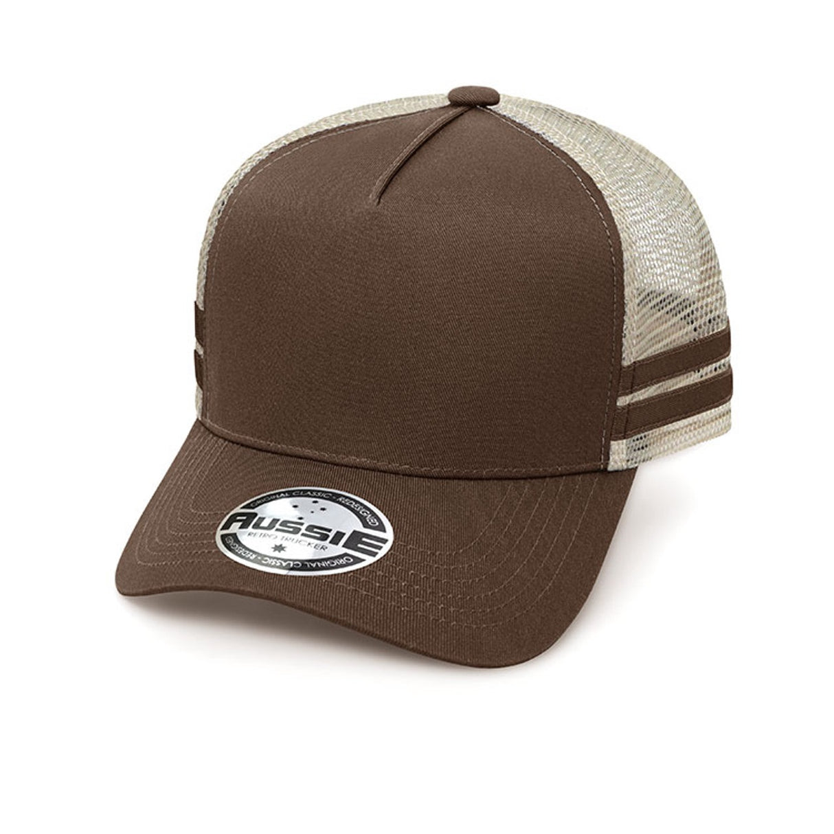AH456 Striped Trucker Cap - Embroidered