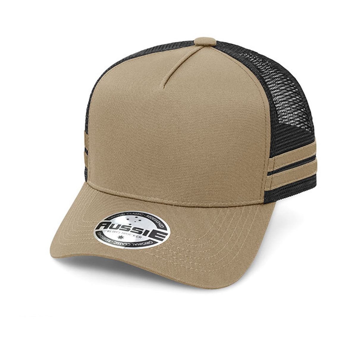 AH456 Striped Trucker Cap - Embroidered