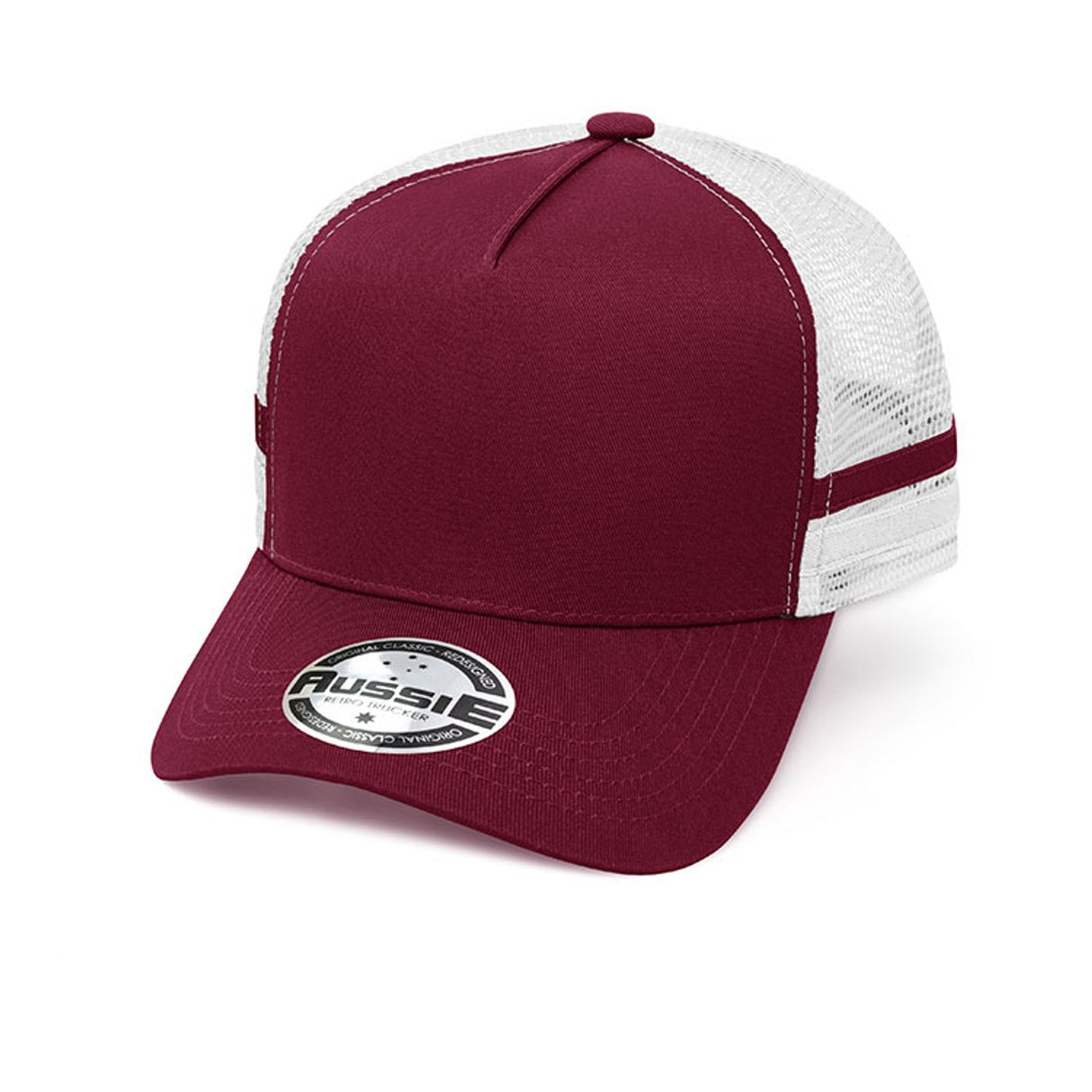 AH456 Striped Trucker Cap - Embroidered