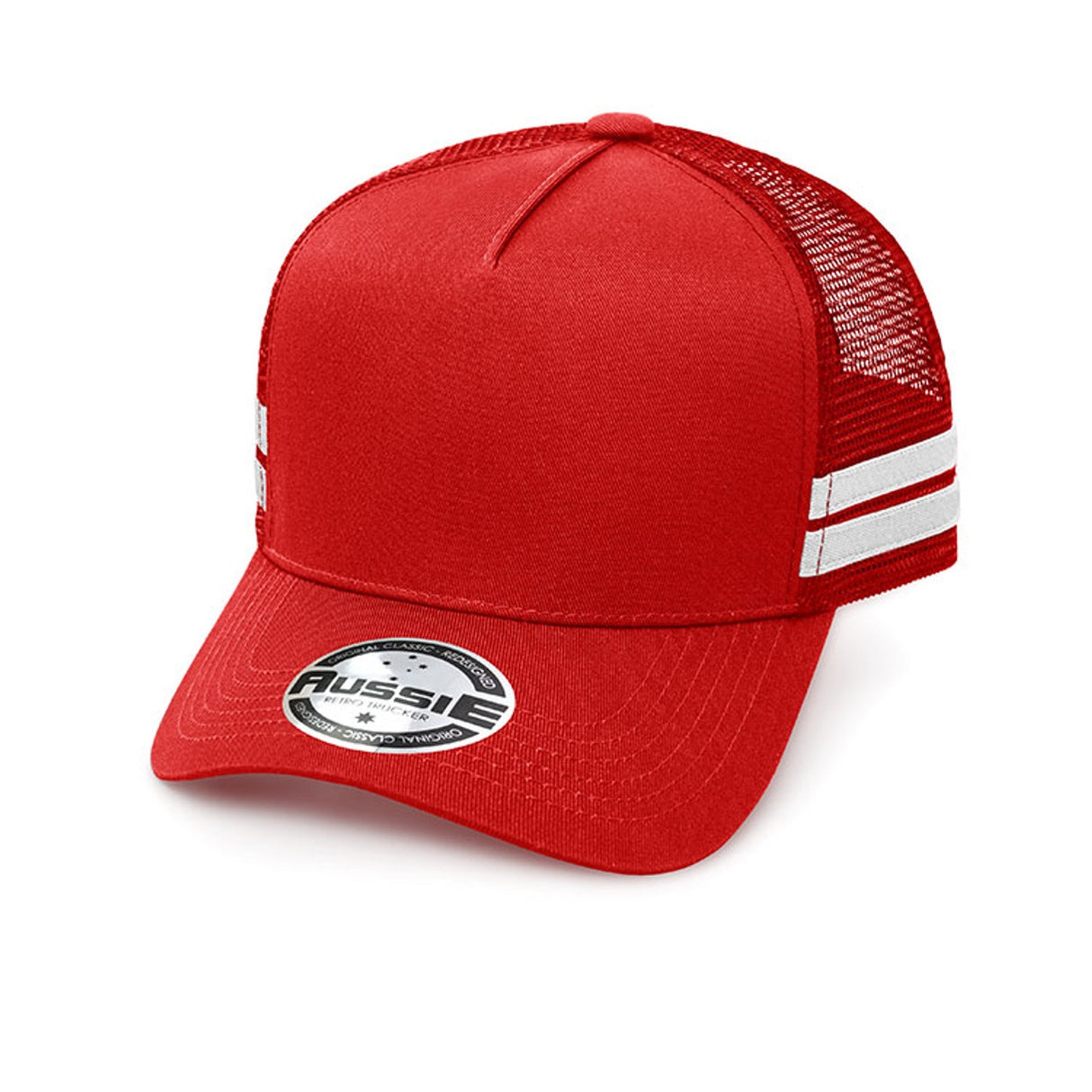 AH456 Striped Trucker Cap - Embroidered