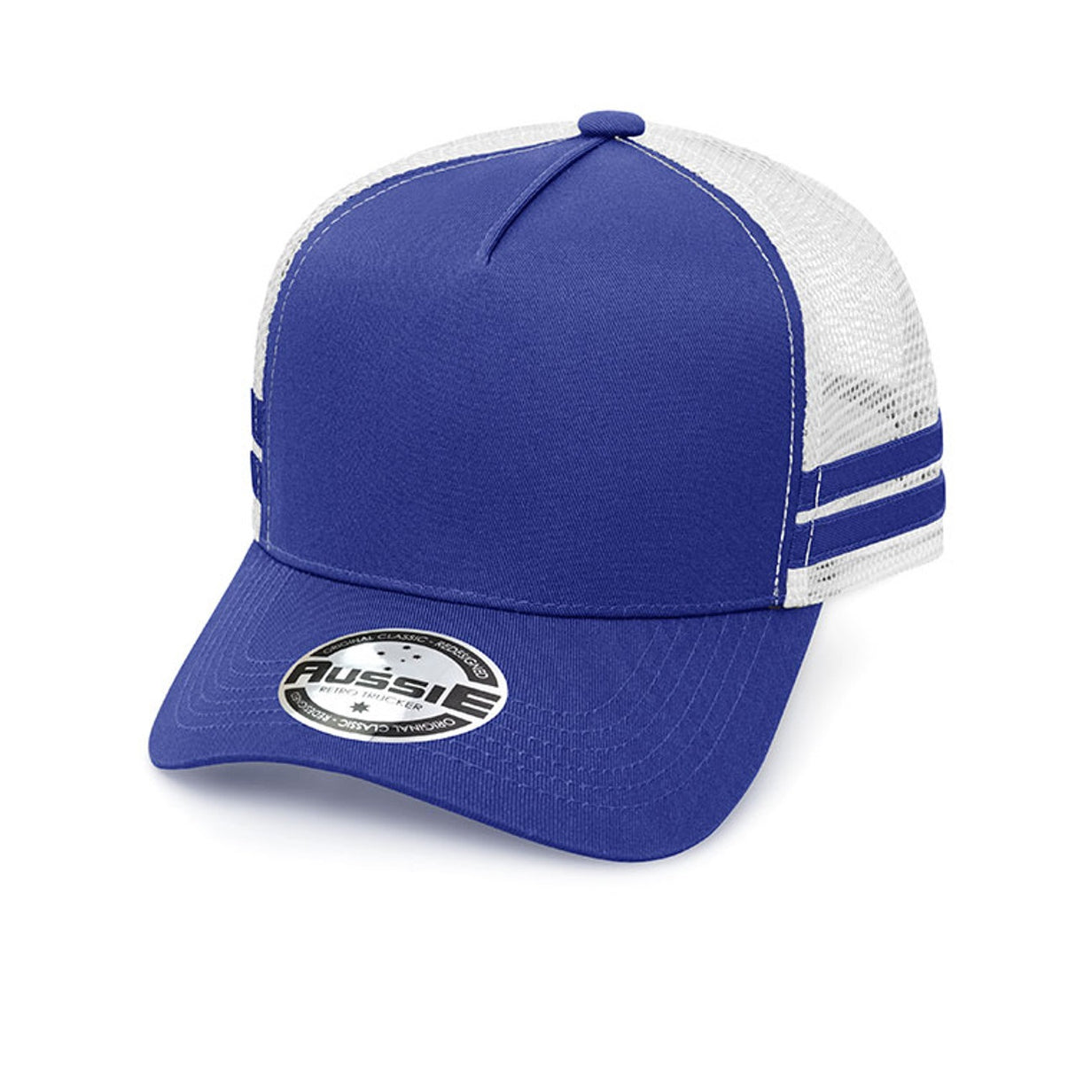 AH456 Striped Trucker Cap - Embroidered