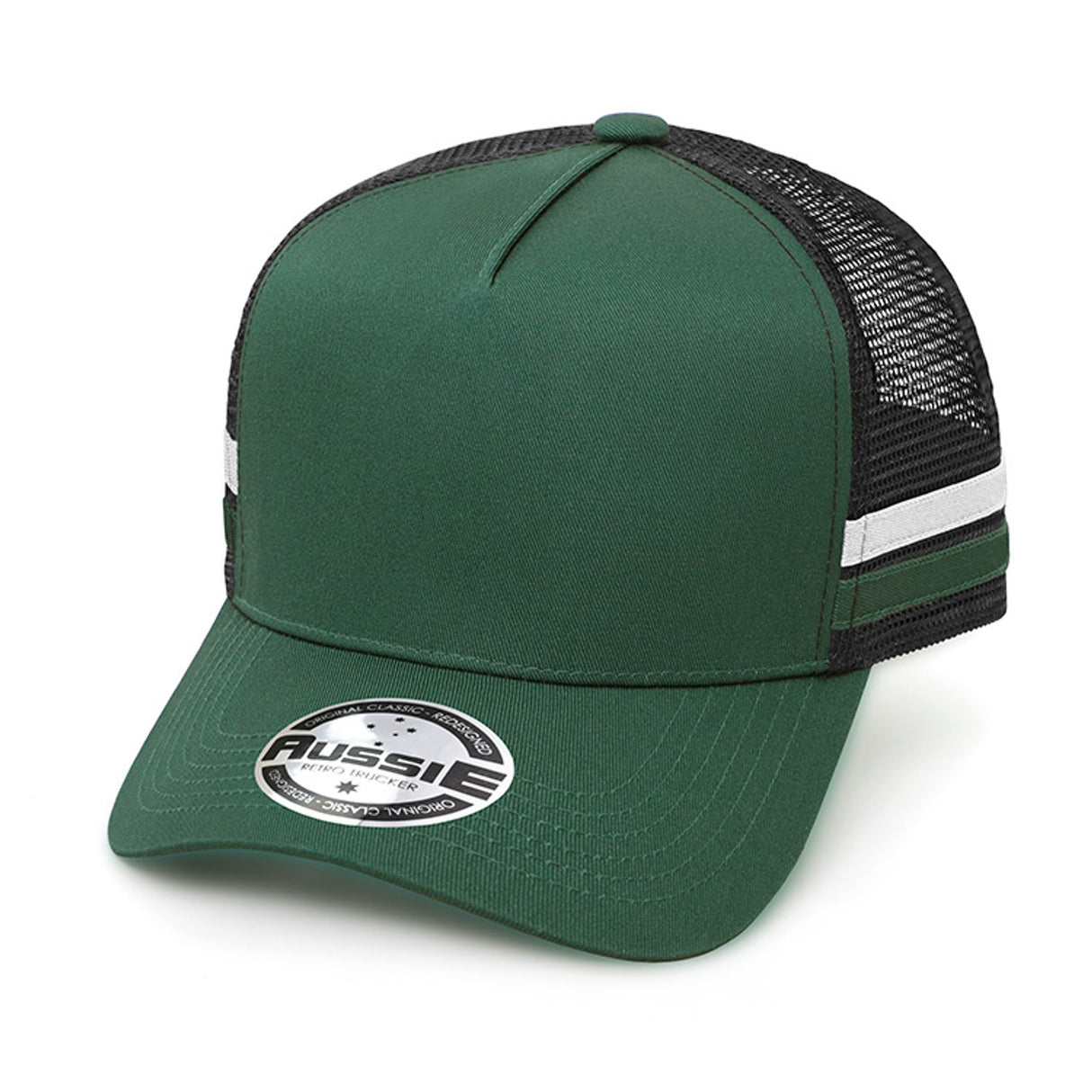 AH456 Striped Trucker Cap - Embroidered