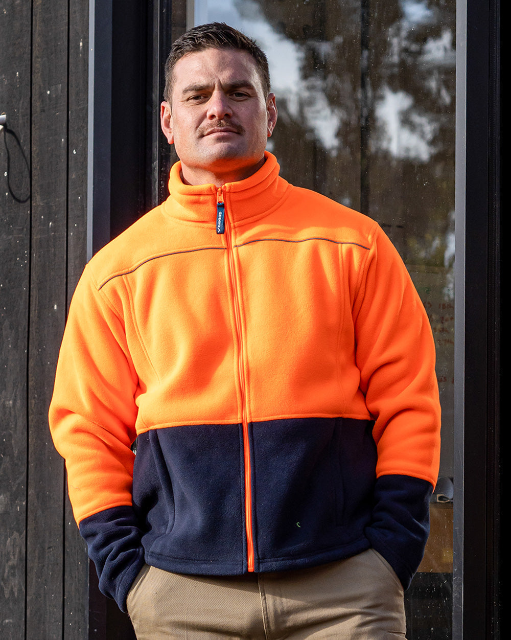 Rainbird Lumber Sherpa Jacket - Orange/Navy