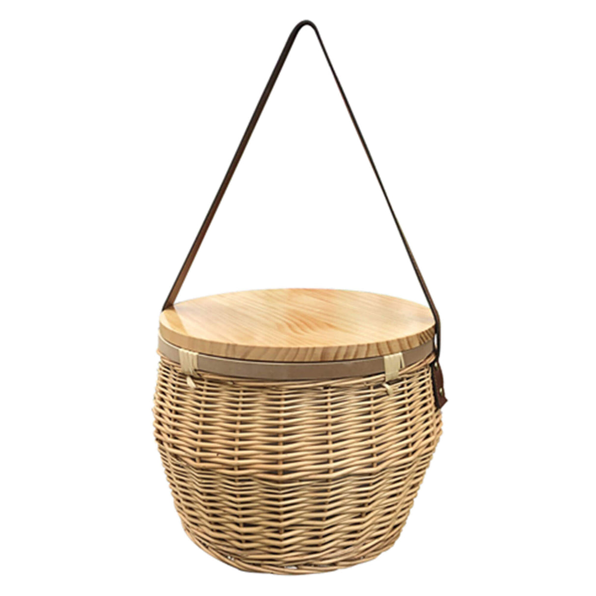 Wicker Picnic Cooler Basket Round - Engraved