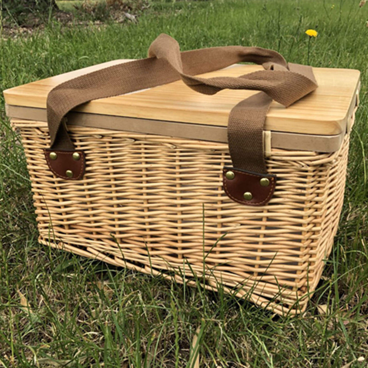 Wicker Picnic Cooler Basket - Engraved