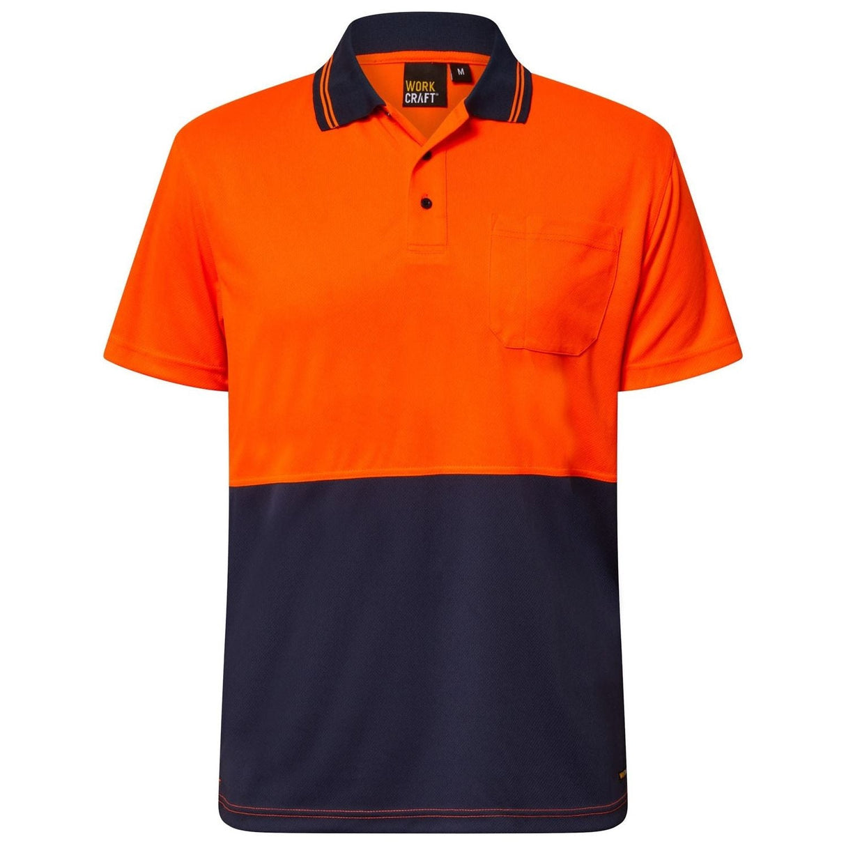 WSP208 Workcraft Hi Vis Two Tone Lightweight Short Sleeve Polo