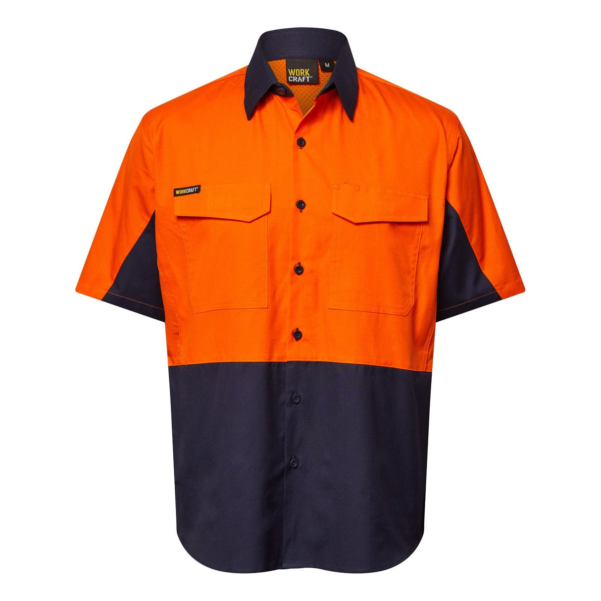 WS6067 Workcraft Hi Vis Short Sleeve Vented Rip Stop Shirt