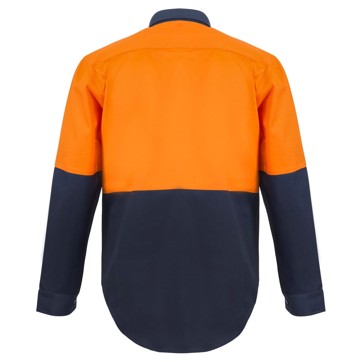 WS4256 Workcraft Hi Vis Two Tone Half Placket Cotton Drill Shirt With Semi Gusset Sleeves