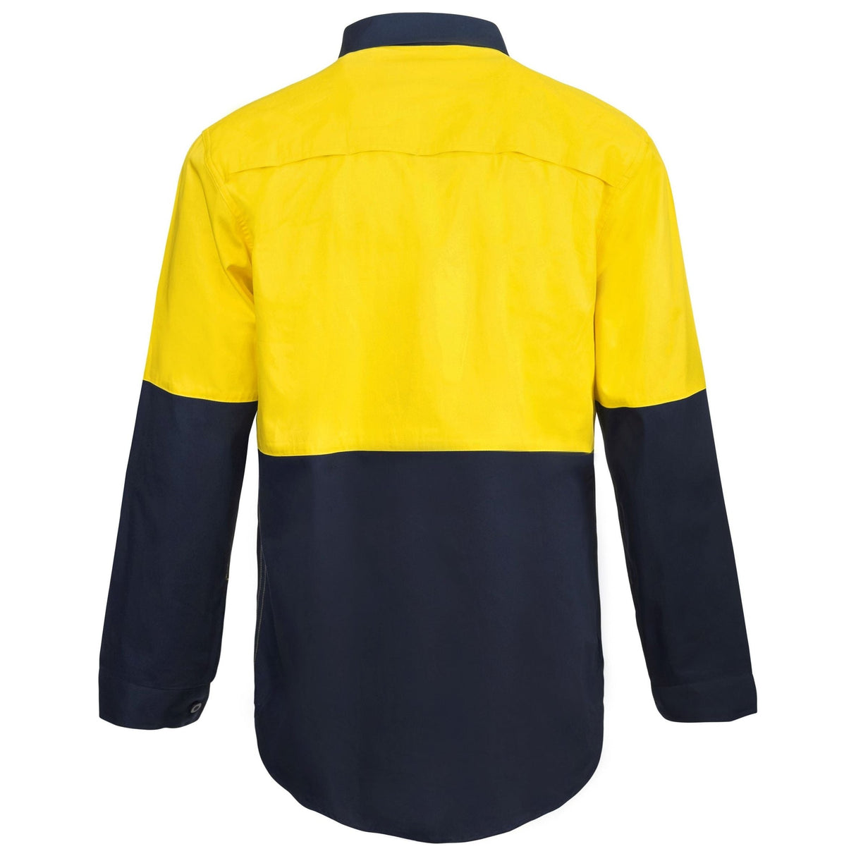 WS4256 Workcraft Hi Vis Two Tone Half Placket Cotton Drill Shirt With Semi Gusset Sleeves