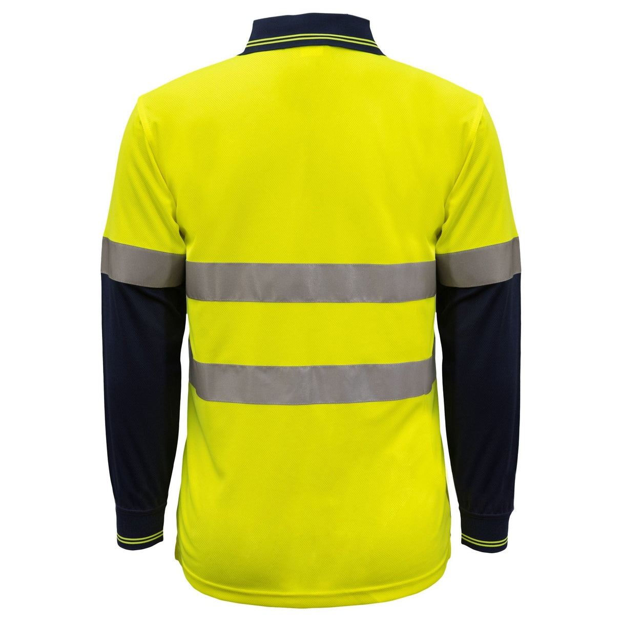 WSP409 Workcraft Hi Vis Two Tone Lightweight Long Sleeve Micromesh Polo With Pocket And CSR Reflective Tape