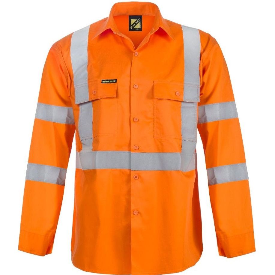 WS3222 Workcraft Hi Vis Shirt with X Pattern and Tape