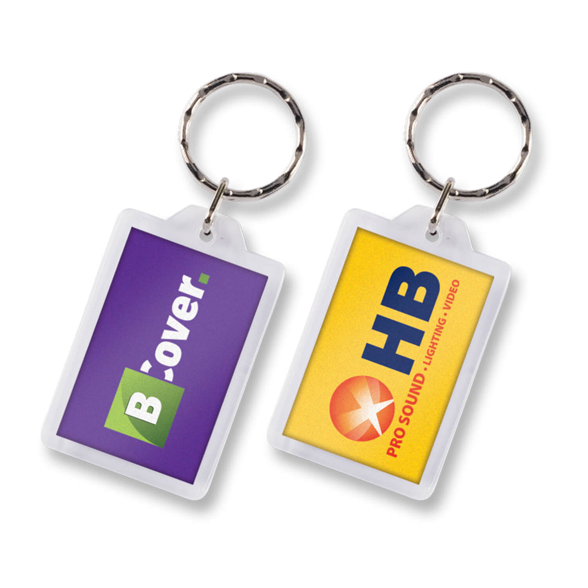Lens Key Ring Rectangle  - Printed