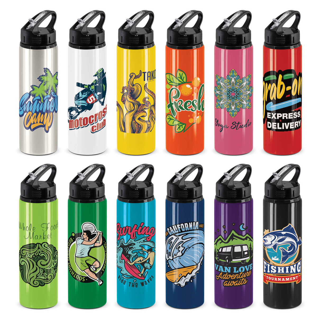 Aluminium Drink bottle w/ Valve Lid 750ml