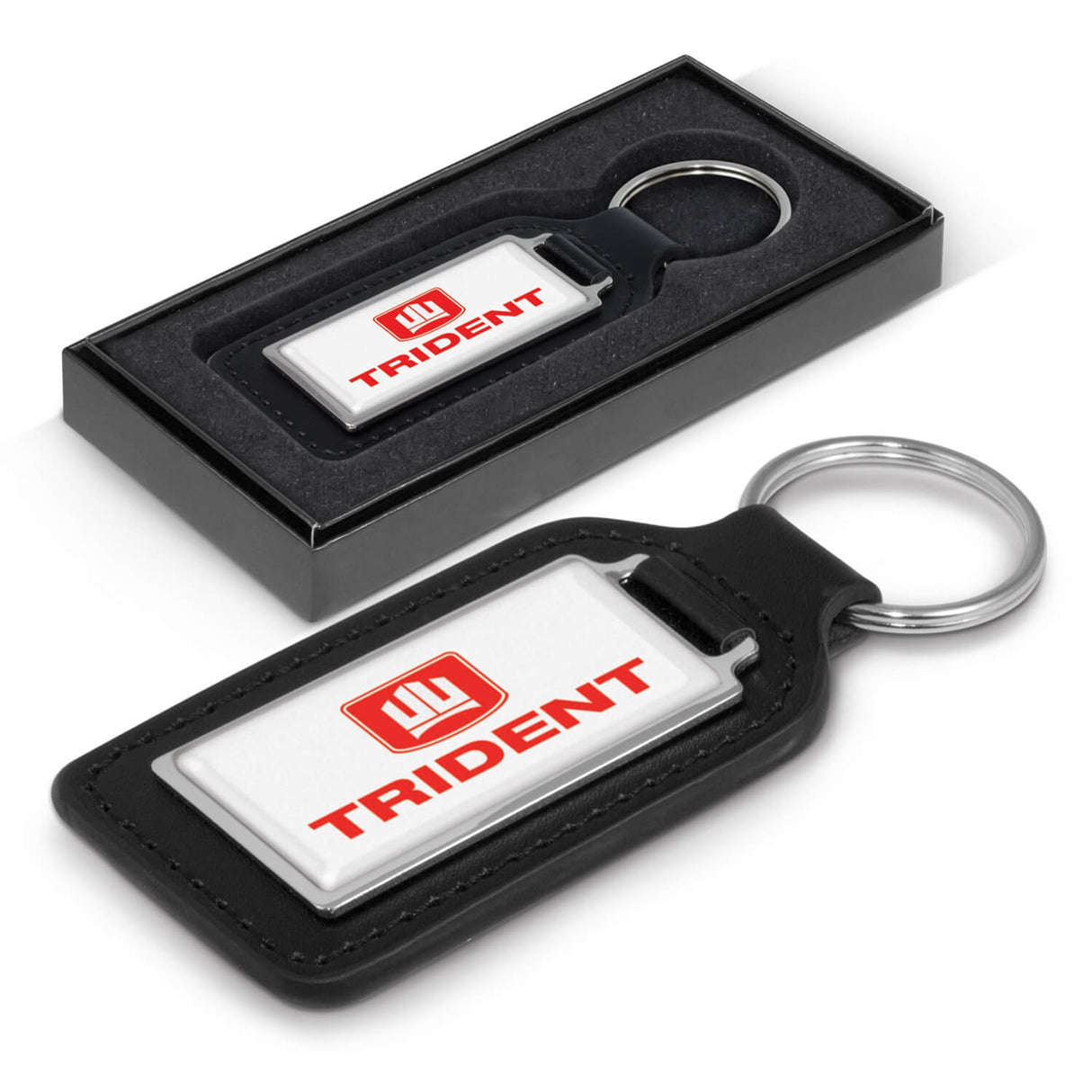 Leather Key Ring Rectangle - Printed