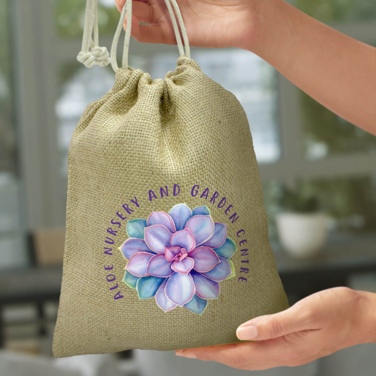 Jute Gift Bag Medium - Printed