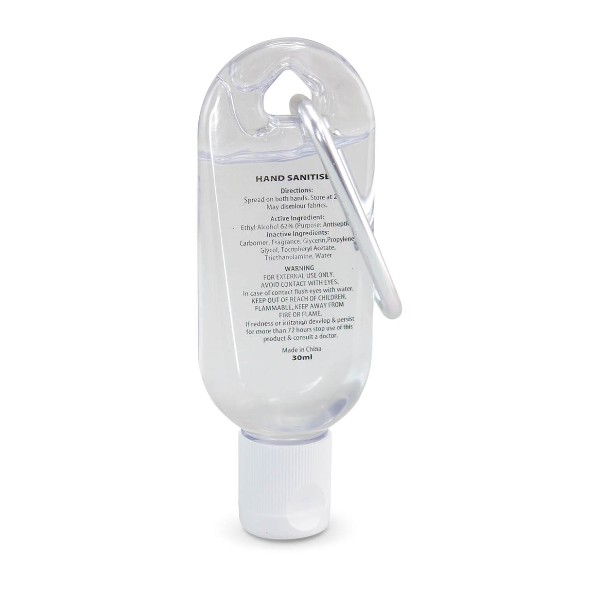 30ml Carabiner Hand Sanitiser - Printed