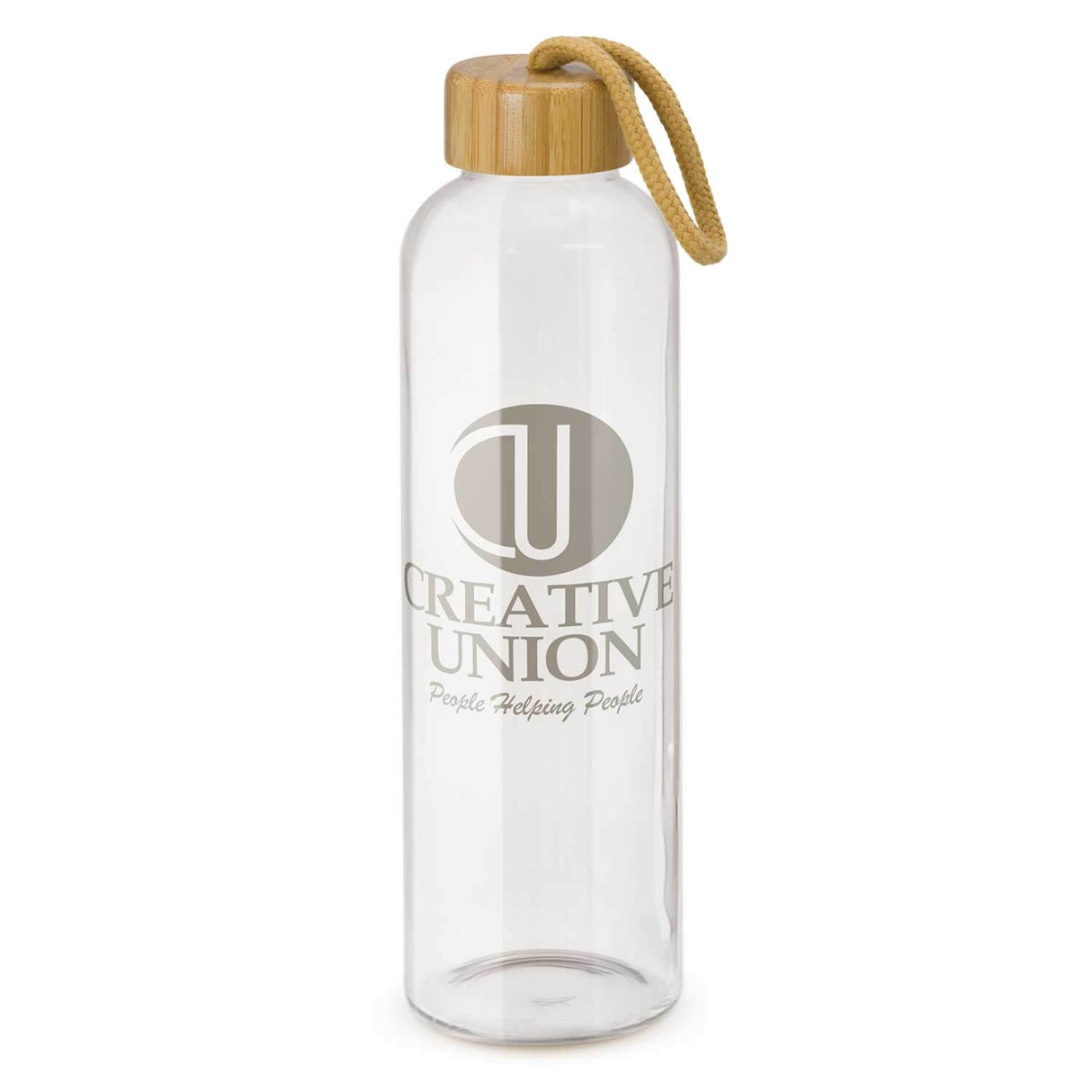Pure Glass Drink Bottle 600ml - Imitation Etch