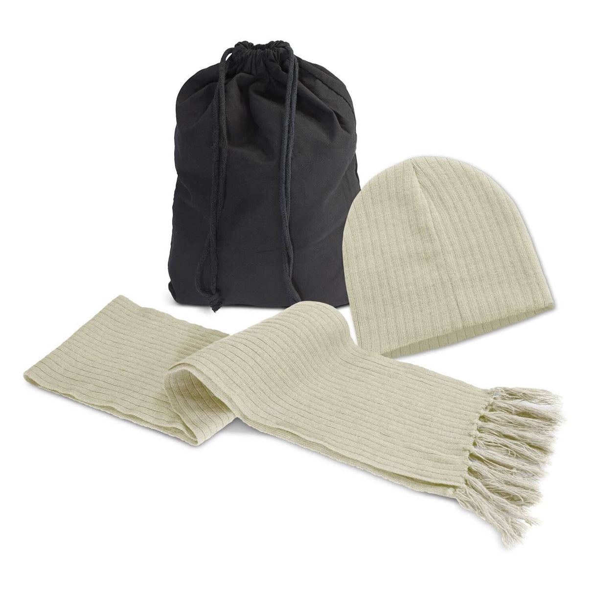 Scarf and Beanie Set - Embroidered