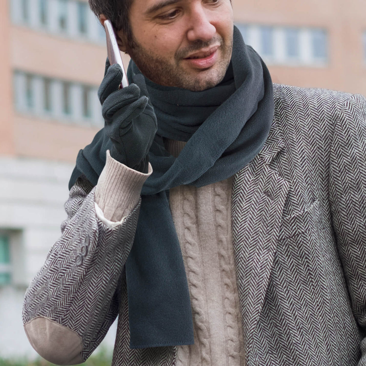 Scarf and Gloves Set - Embroidered