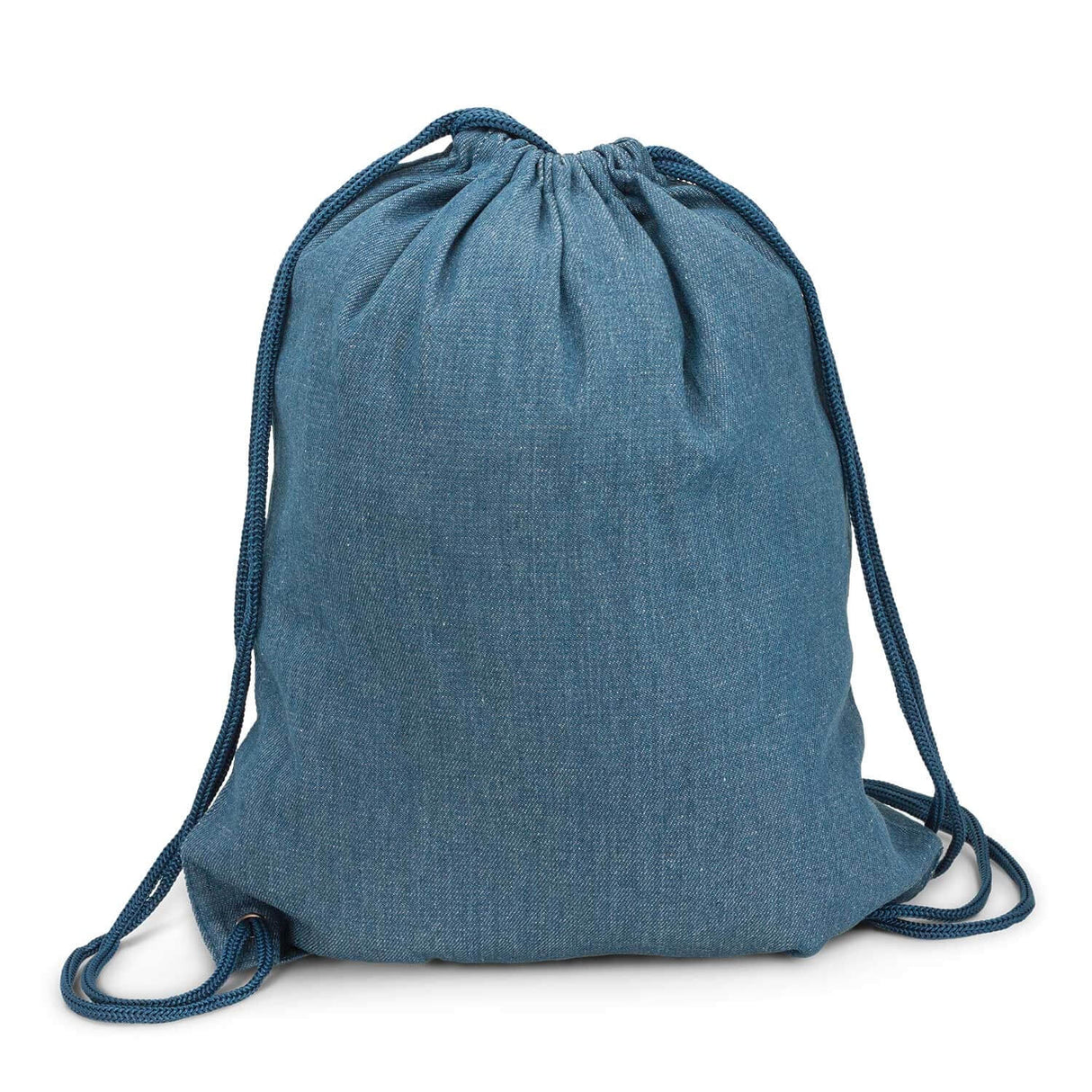 Denim Drawstring Backpack - Printed