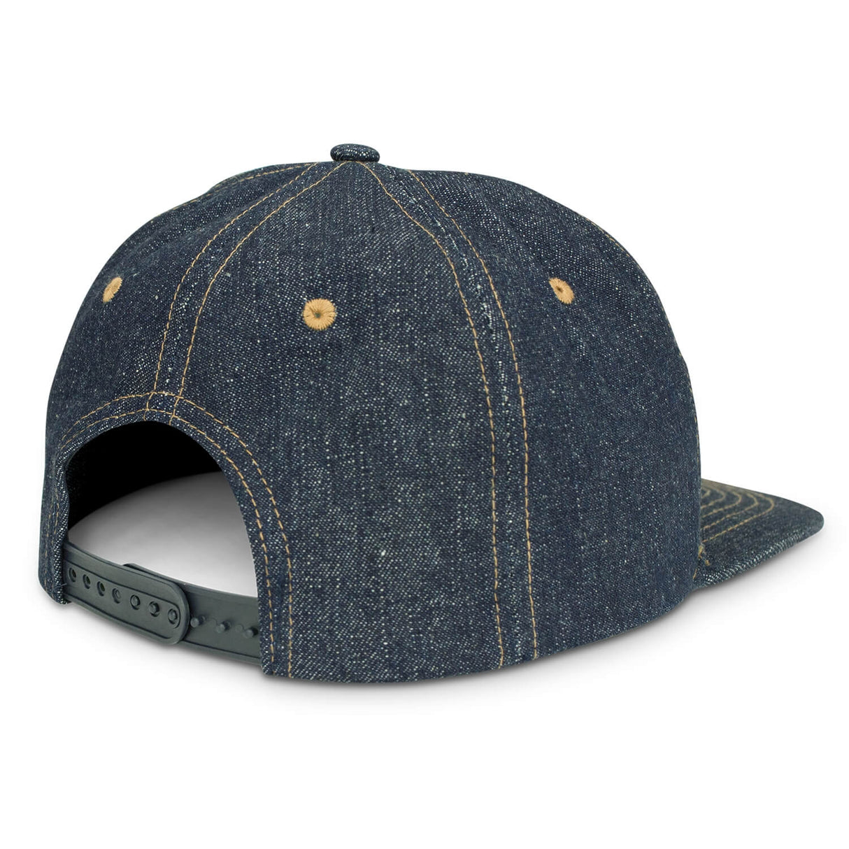 Denim Flat Peak Cap  - Embroidered