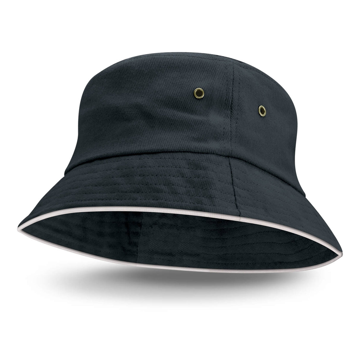 Bucket Hat - White Sandwich Trim - Embroidered
