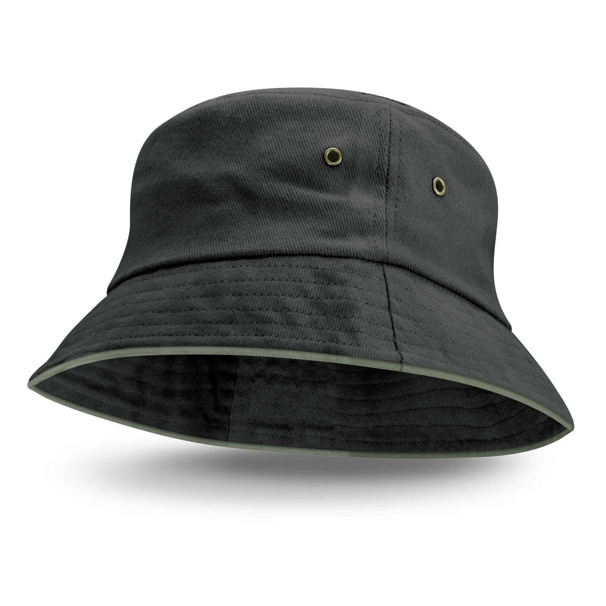 Bucket Hat - Coloured Sandwich Trim - Embroidered