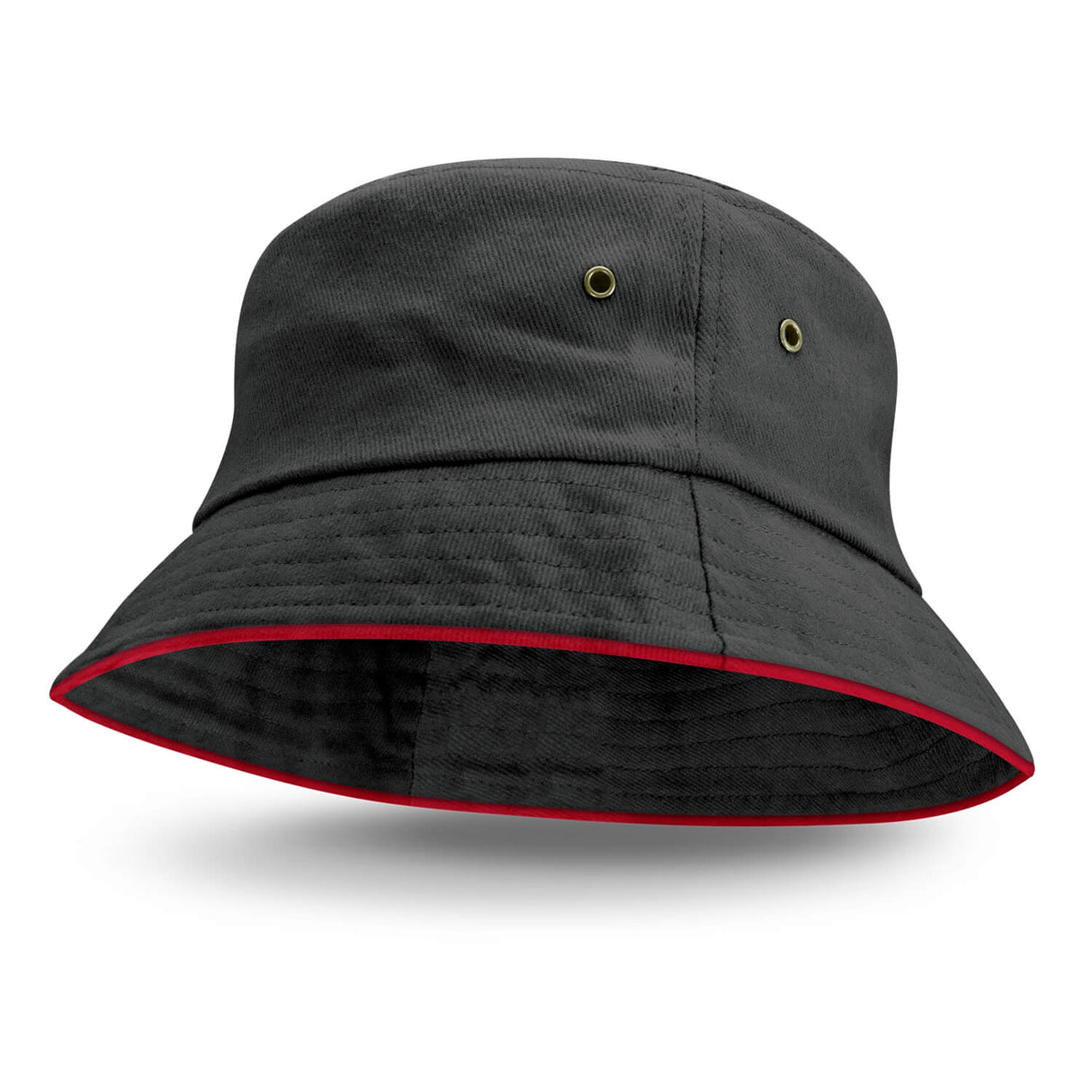 Bucket Hat - Coloured Sandwich Trim - Embroidered