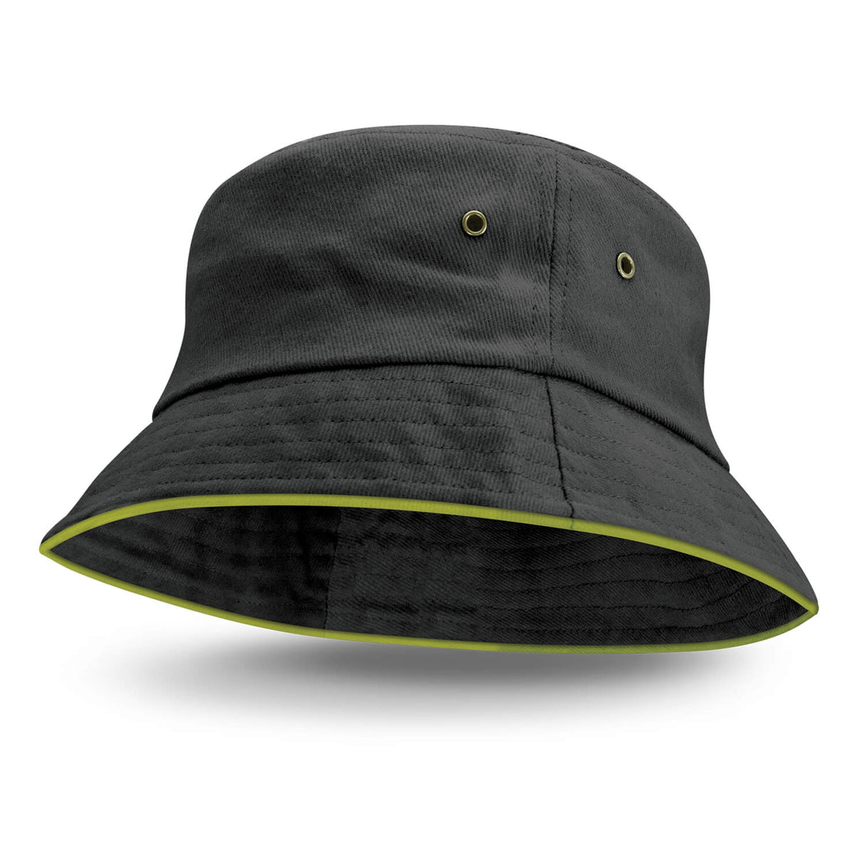 Bucket Hat - Coloured Sandwich Trim - Embroidered