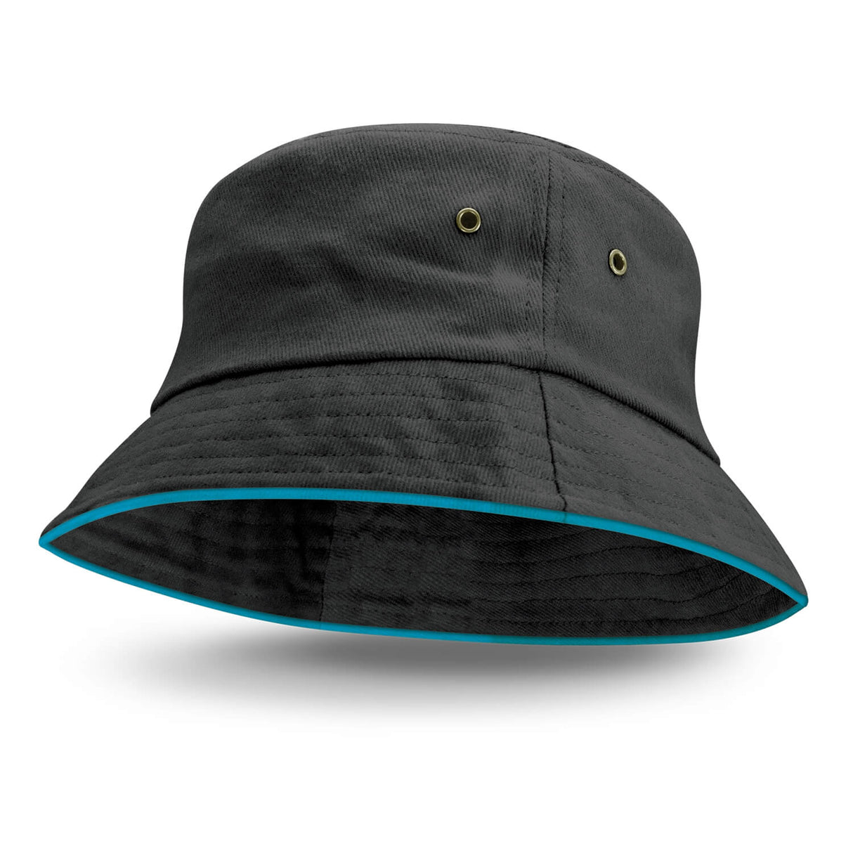 Bucket Hat - Coloured Sandwich Trim - Embroidered