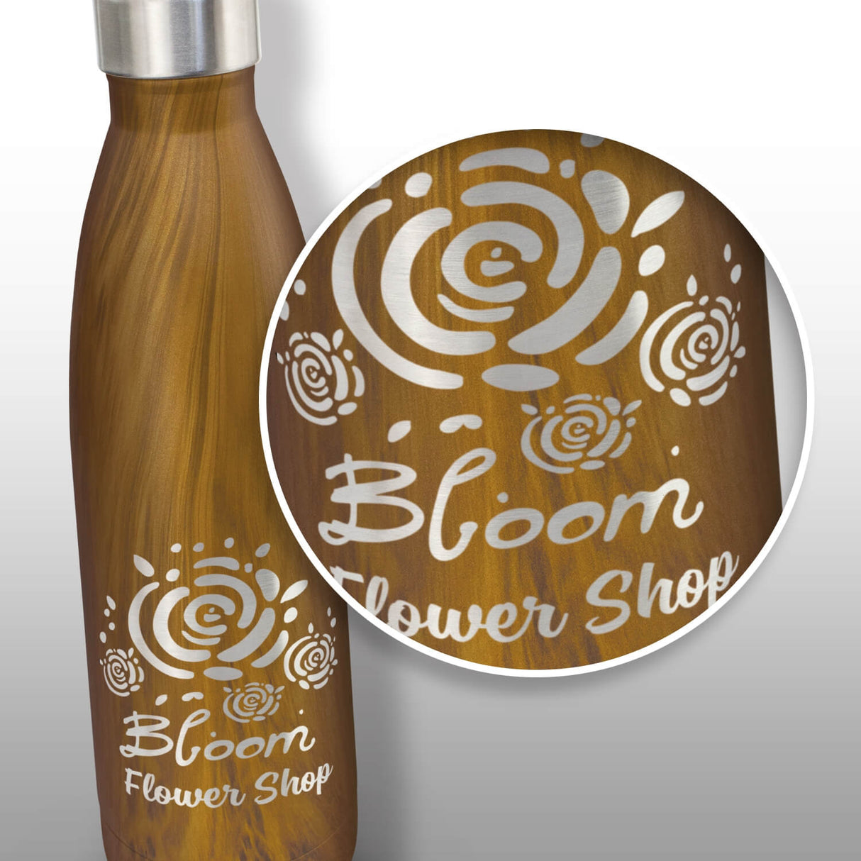 Woodgrain Vacuum Bottle 500ml - Engraved