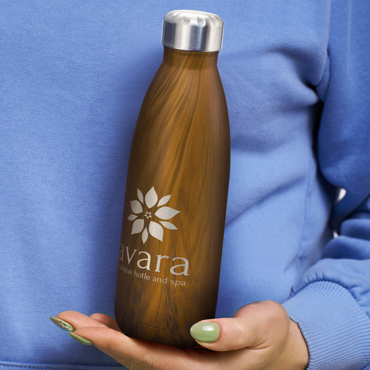 Woodgrain Vacuum Bottle 500ml - Engraved