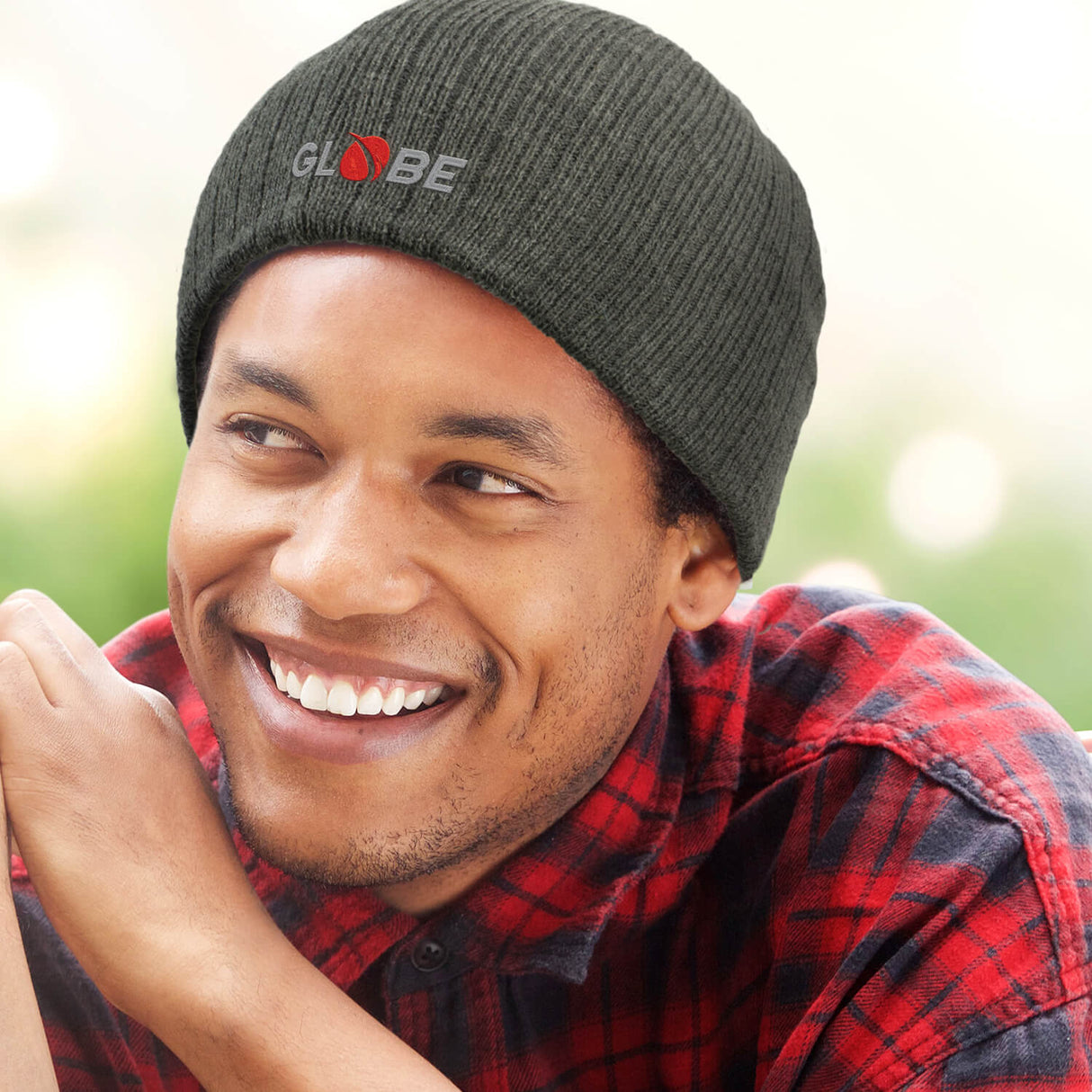 Nebraska Heather Cable Knit Beanie - Embroidered