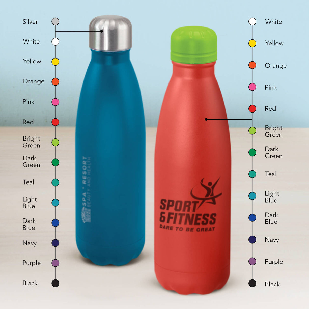 Powder Coated Vacuum Bottle 500ml - Printed
