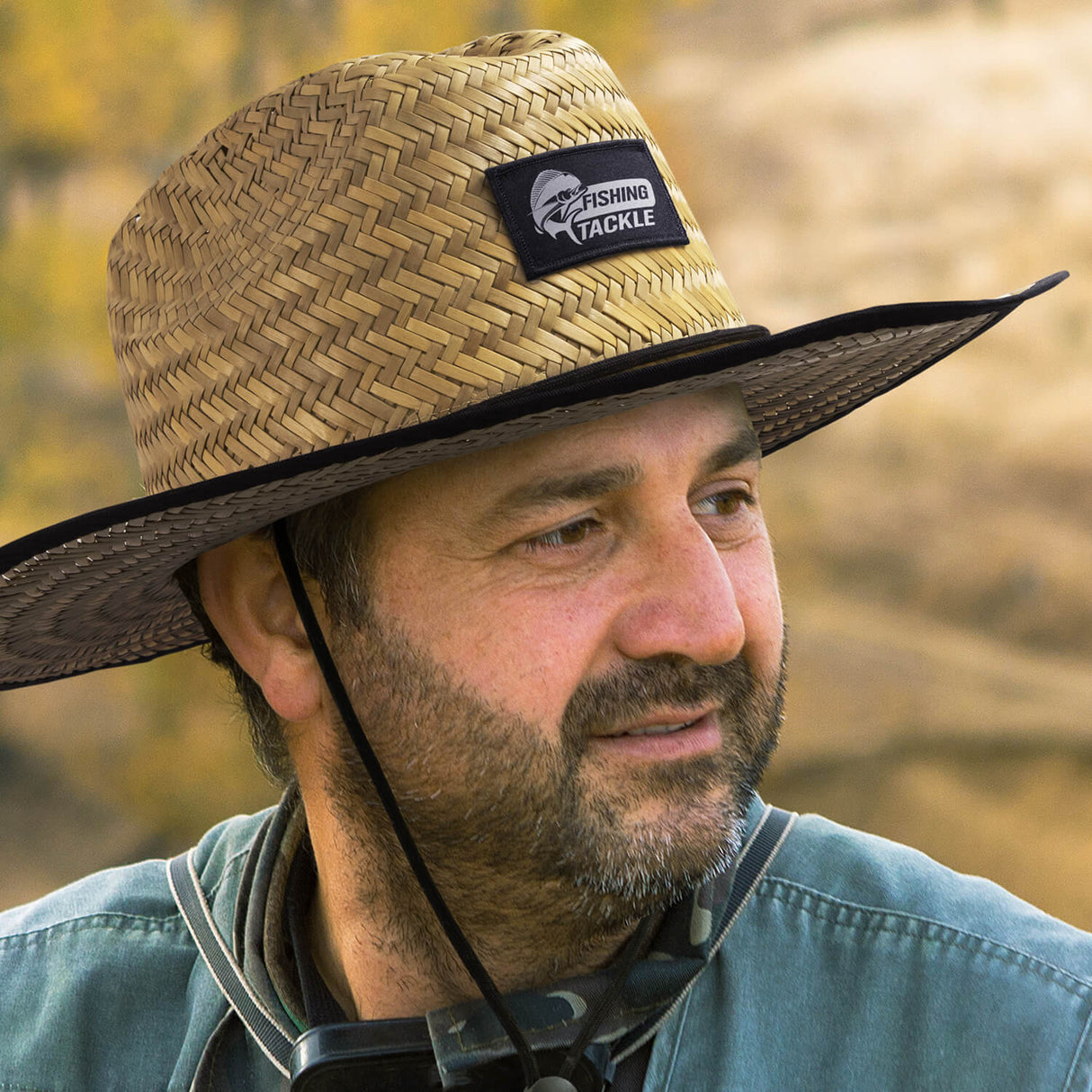 Wide Brim Straw Hat - Printed