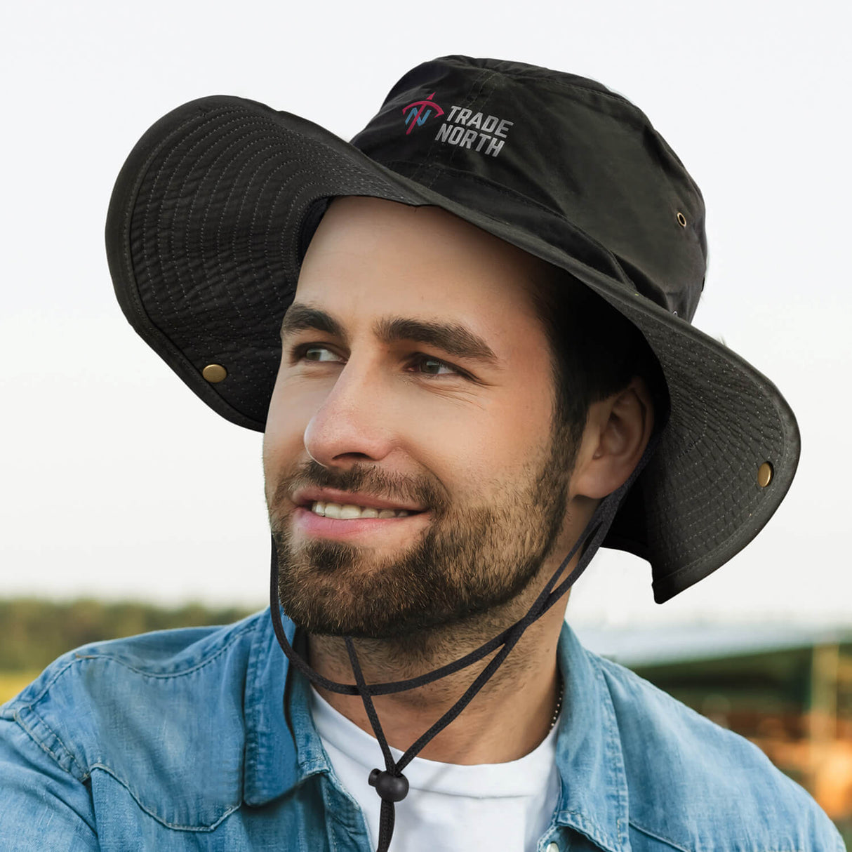 Oilskin Wide Brim Hat - Embroidered