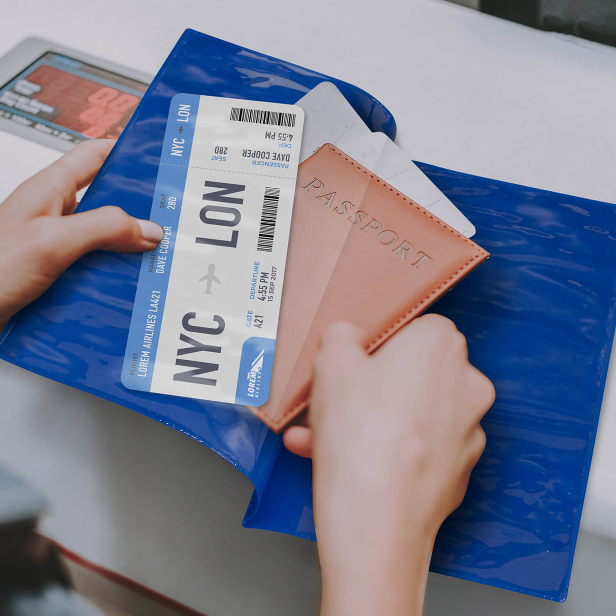 Vinyl Travel Wallet - Printed