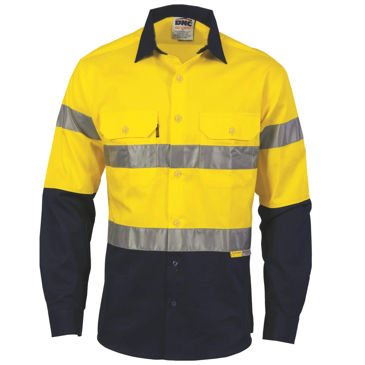 3836 HiVis Two Tone Drill Shirt With 3M Tape Long Sleeve