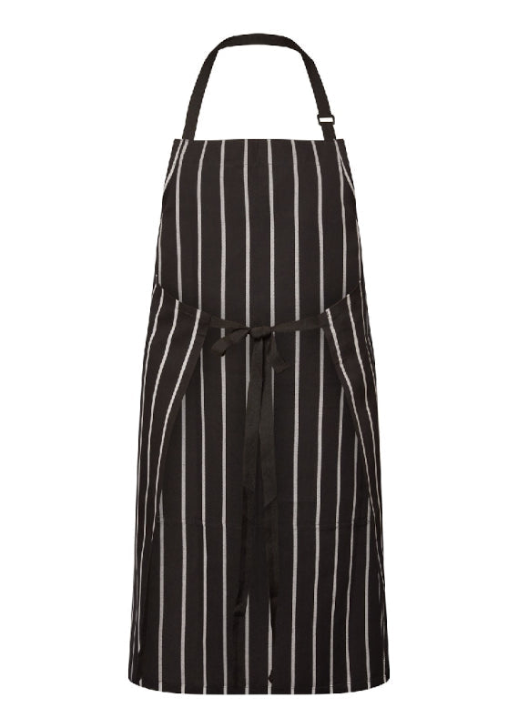 CA030 ChefsCraft Full Bib Cafe Stripe Apron w/Pockets