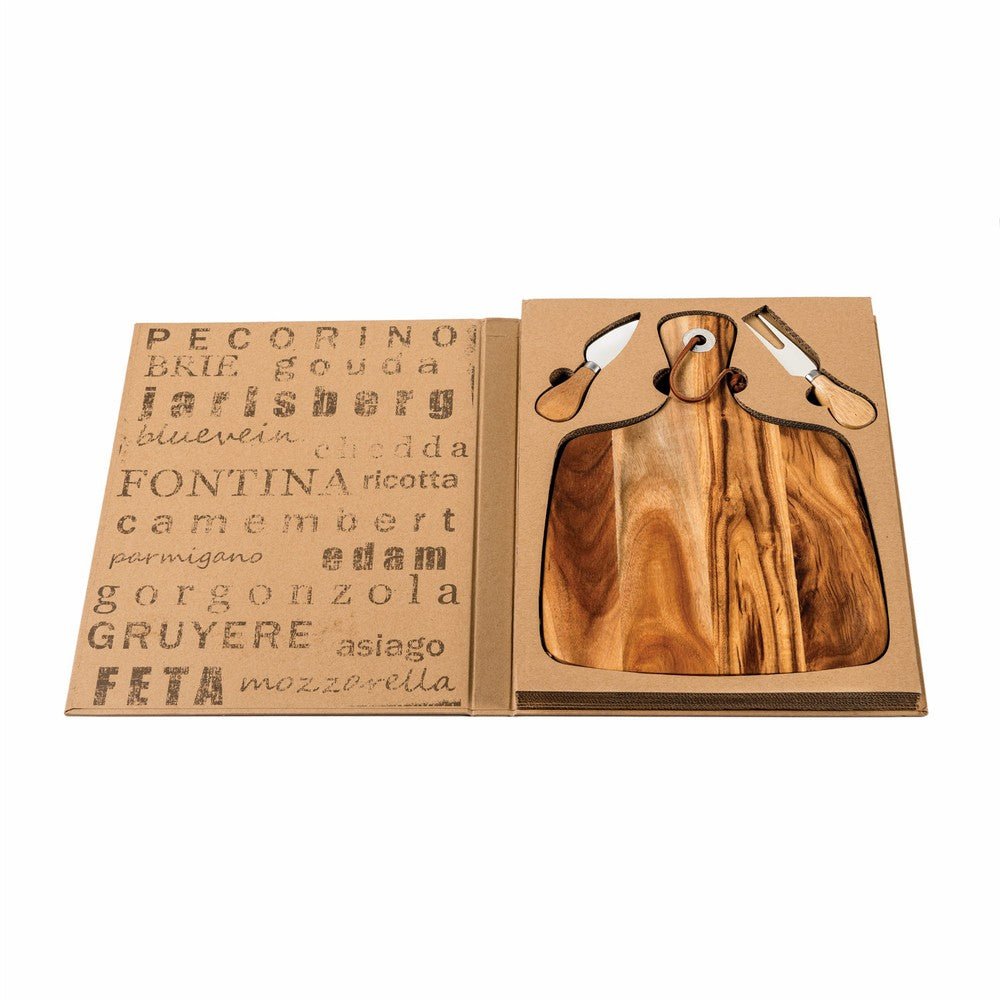 Acacia Cheeseboard & Knife Set - Engraved