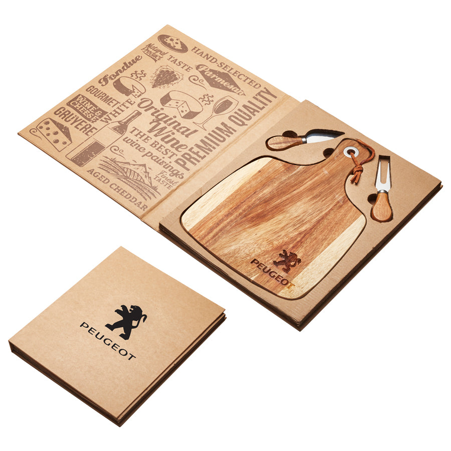 Acacia Cheeseboard & Knife Set - Engraved