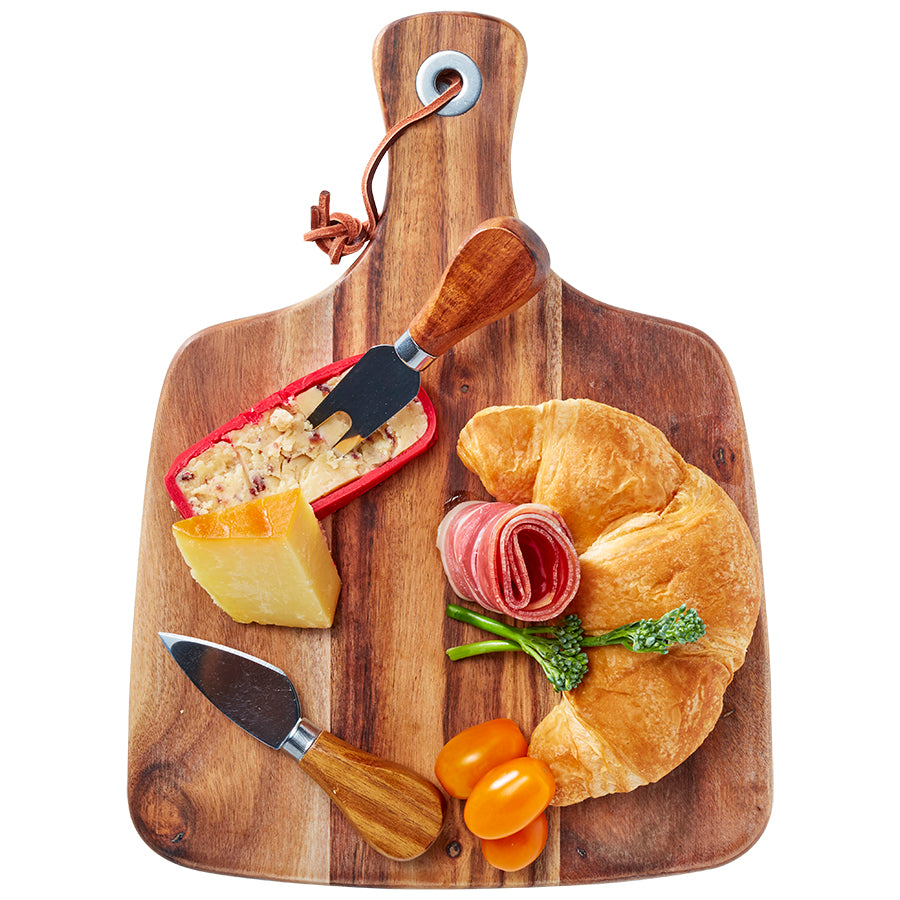 Acacia Cheeseboard & Knife Set - Engraved