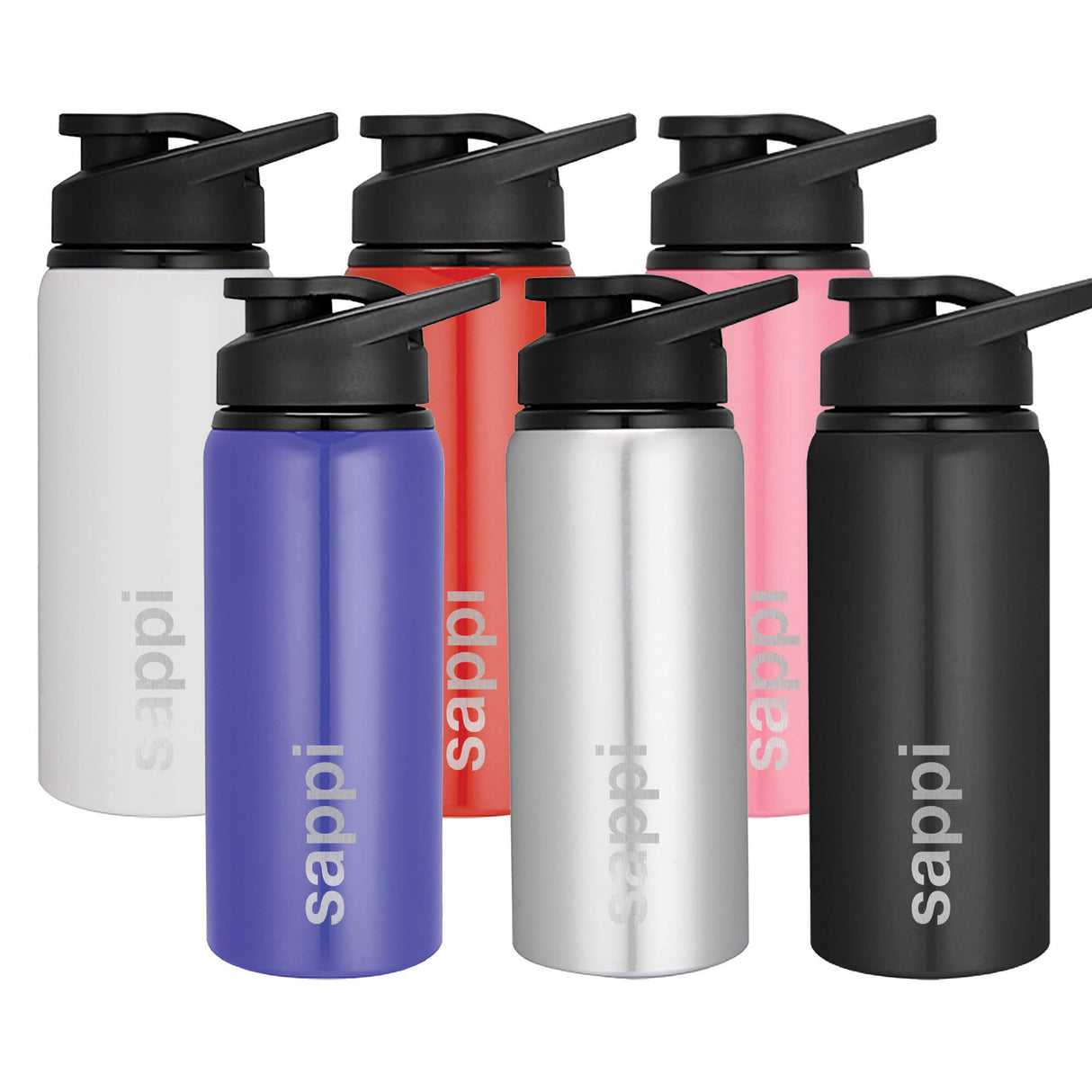 Aluminium Custom Sports Bottle w/ Flip Top Lid 600ml