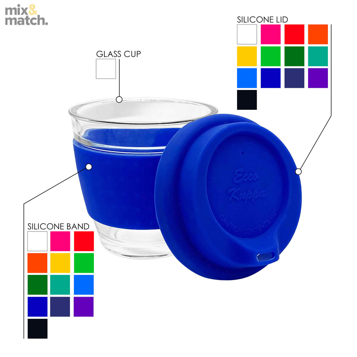 Ecco Glass Coffee Cup 250ml - Printed