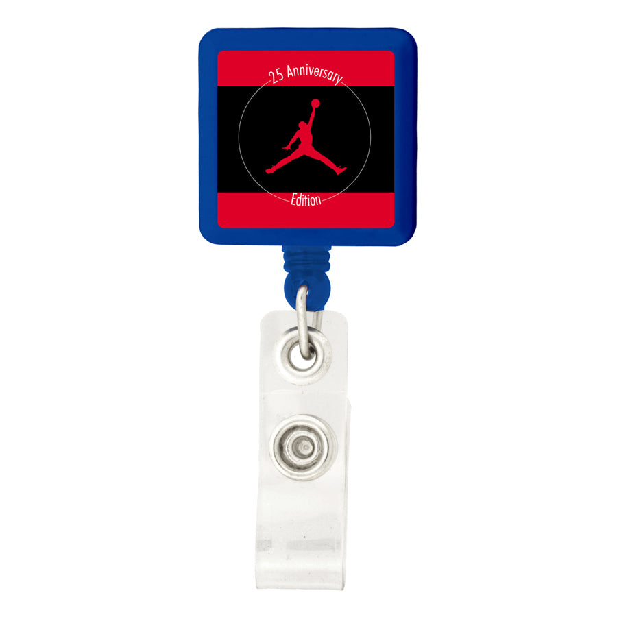 Accent Square Retractable Badge Holder - Printed