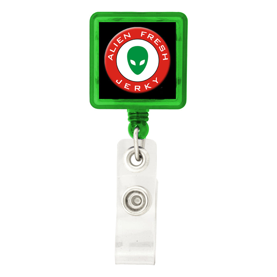 Accent Square Retractable Badge Holder - Printed