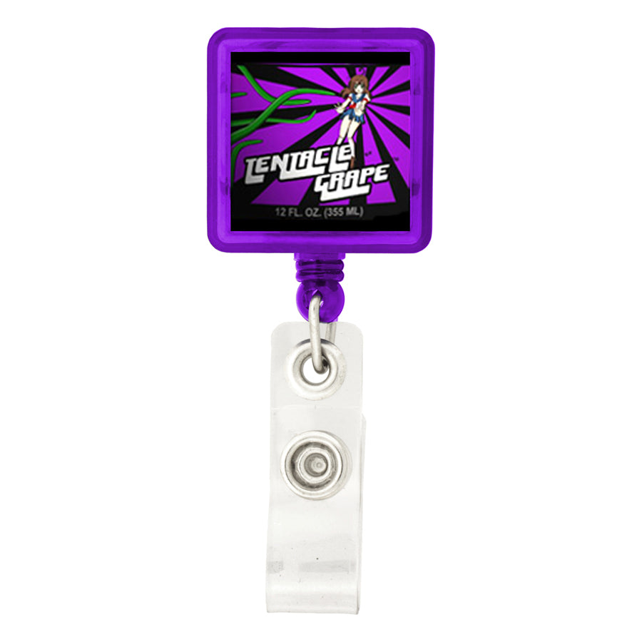Accent Square Retractable Badge Holder - Printed