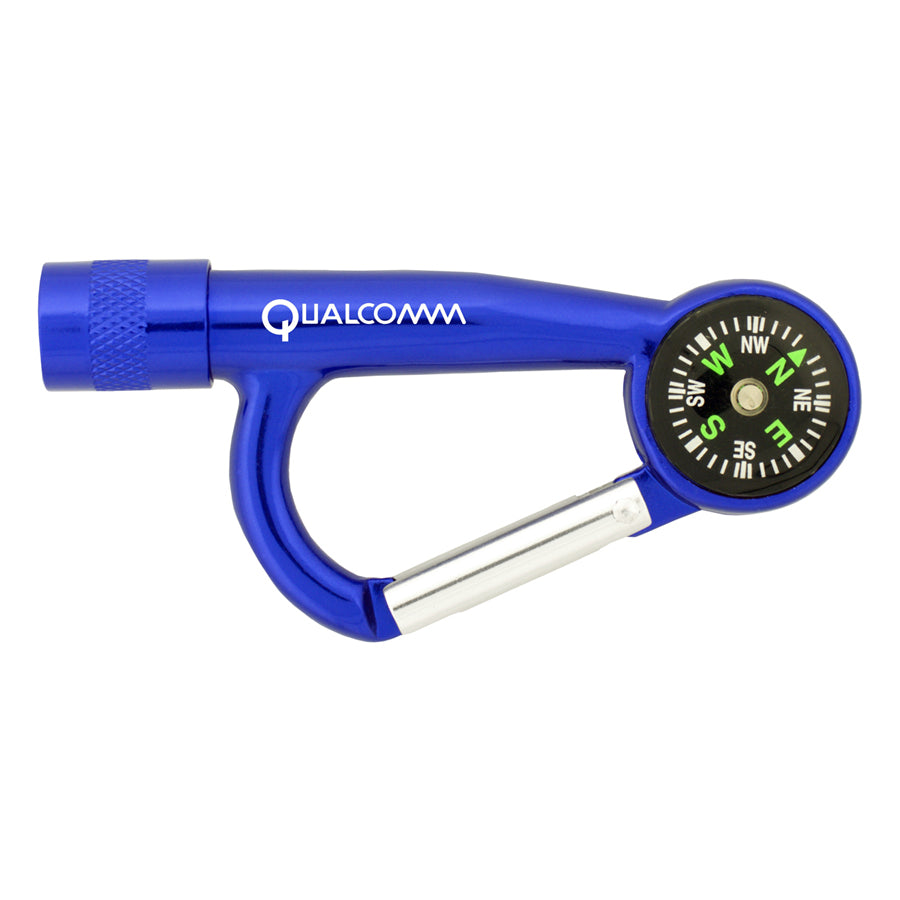 Flashlight Carabiner with Compass - Branded